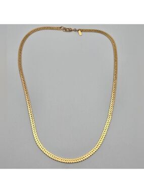 Vintage Monet Herringbone Chain Necklace Gold Plated 18”